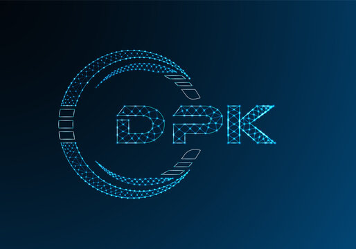 DPK low poly letter logo vector design. DPK lower poly logo design.