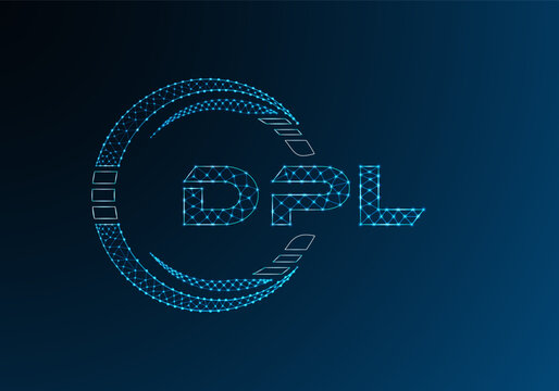 DPL low poly letter logo vector design. DPL lower poly logo design.
