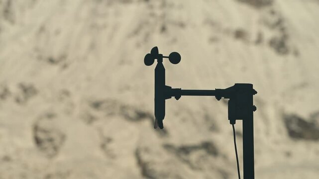 Weather Forecasting Instrument for Wind Speed, Anemometer for Measuring Windy Weather, Scientific Instruments used in Meteorology and Science for doing Weather Forecast in the Mountains