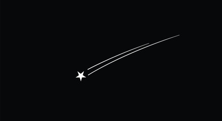 Minimalist Shooting Star Silhouette