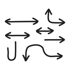 Arrows icon set vector, Arrow vector icon set in thin line style.