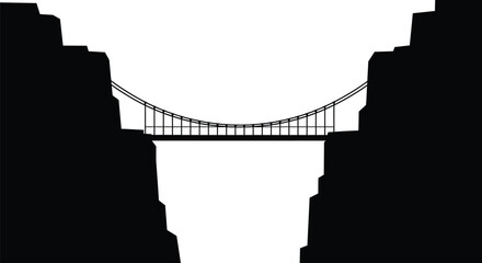 Minimalist Bridge Silhouette Between Cliffs © Tharindu