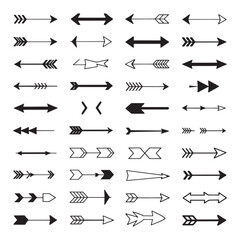 Arrows icon set vector, Arrow vector icon set in thin line style.