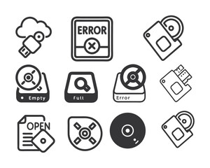 hard drive icon set
