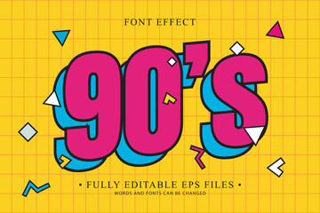 90s Style Bold Font Effect – Editable EPS Design