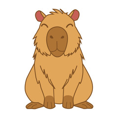 A very cute, happy capybara, capybara vibe.
