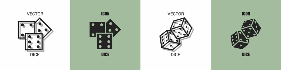 Dice icon line. Dice vector illustration.