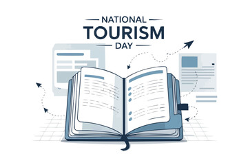 National Tourism Day Travel Journal and Planning Concept