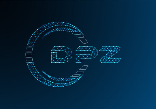 DPZ low poly letter logo vector design. DPZ lower poly logo design.