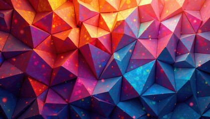 Obraz premium Intricate tessellation of geometric shapes, vibrant colors, repeat, trendy