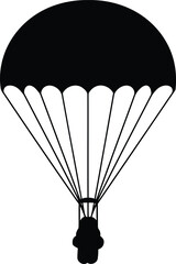 Black and White Parachute Silhouette Vector