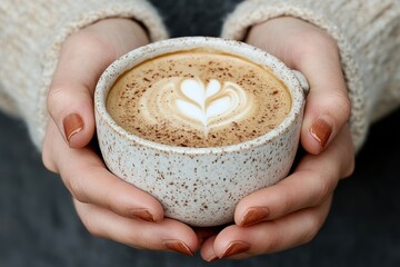 Woman Enjoying Coffee in Autumn Outdoors