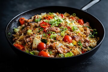 Chinese Wok Stir-Fry Pork with Vegetables