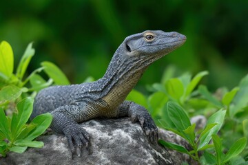 Obraz premium Monitor Lizard on Rock