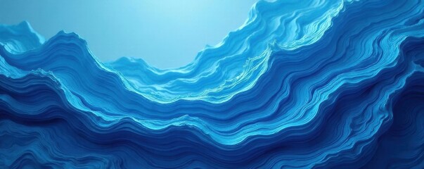 Obraz premium Abstract swirling blue waves, textured background, space, peaceful, artwork