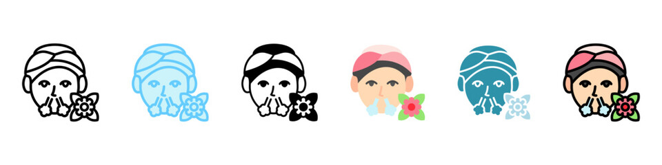 Breathe multi style, mini illustration icon, related to relaxation, spa, wellness and more. Vector EPS 10 for modern concept, print, UI, UX kit, web and app development
