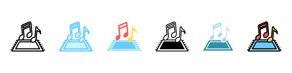 Relaxation Music multi style, mini illustration icon, related to relaxation, spa, wellness and more. Vector EPS 10 for modern concept, print, UI, UX kit, web and app development