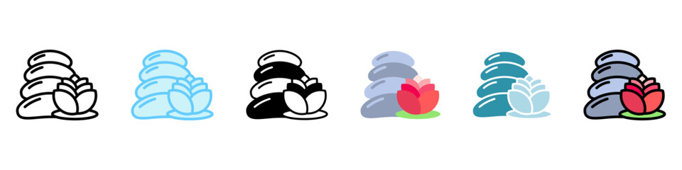 Smooth Rock multi style, mini illustration icon, related to relaxation, spa, wellness and more. Vector EPS 10 for modern concept, print, UI, UX kit, web and app development