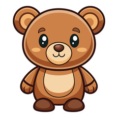 Cartoon teddy bear isolated on white background