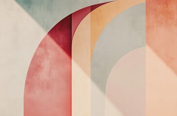 Abstract geometric shapes in muted tones,