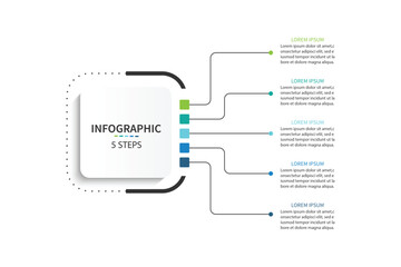 Business infographic template. 5 Step timeline journey. Process diagram, Infographic elements vector illustration.