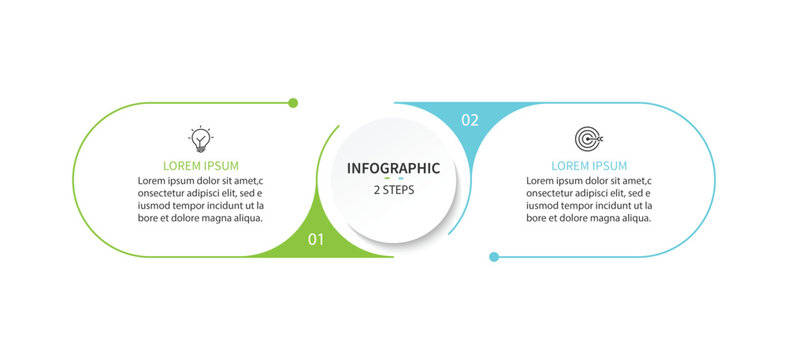 Business infographics. Infographics with 2 steps or options