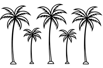 Coastal Palm Tree Line Drawing