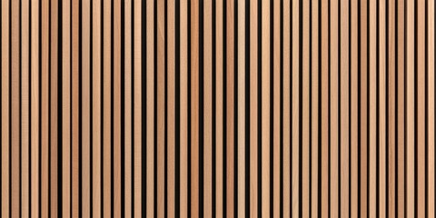 Obraz premium Wooden wall with alternating light and dark vertical stripes, modern interior design inspiration
