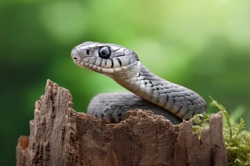 Obraz premium Snake on Stump