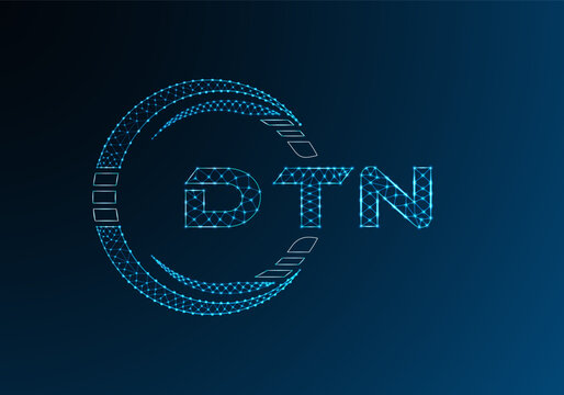 DTN low poly letter logo vector design. DTN lower poly logo design.