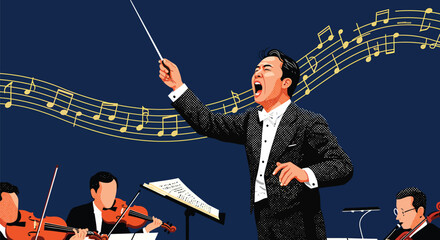 Orchestral Conductor, Vector Art, Leadership, Music
