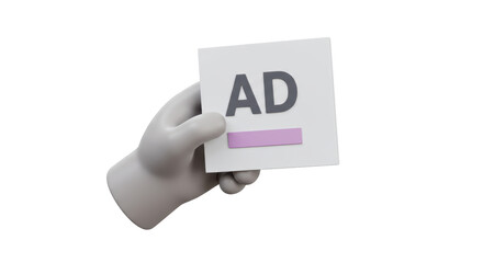 Isolated Hand Holding AD Sign
