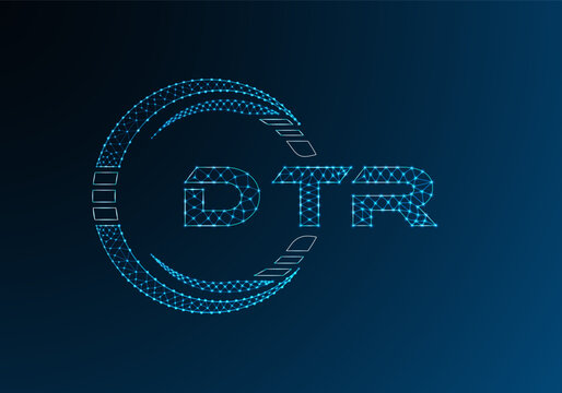 DTR low poly letter logo vector design. DTR lower poly logo design.