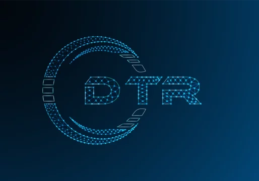 DTR low poly letter logo vector design. DTR lower poly logo design.
