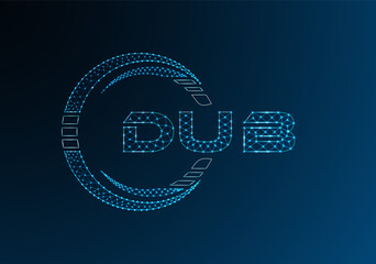 DUB low poly letter logo vector design. DUB lower poly logo design.