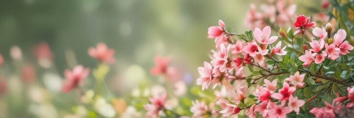Blurred spring floral background, asymmetrical bokeh, holiday theme, flower, abstract