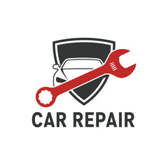  Car repair label. Vector logo design template