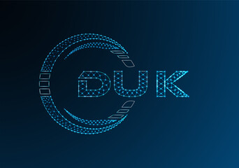 Naklejka premium DUK low poly letter logo vector design. DUK lower poly logo design.