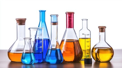 Chemistry experiments isolated on white background