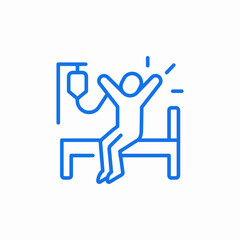 hospital patient recovery icon sign vector