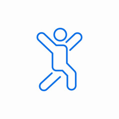 jumping happy energy icon sign vector
