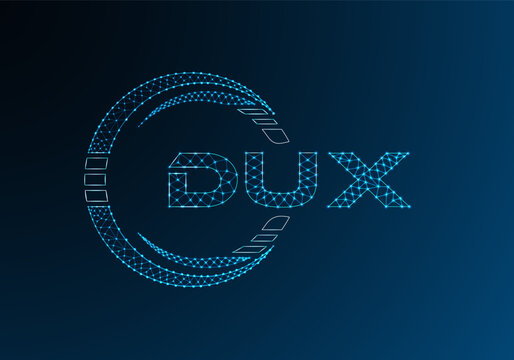 DUX low poly letter logo vector design. DUX lower poly logo design.