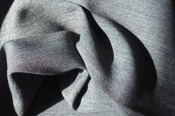 Jammed thick salt and pepper polyester fabric