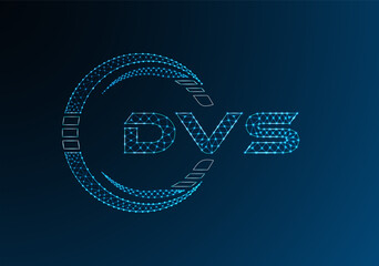 DVS low poly letter logo vector design. DVS lower poly logo design.