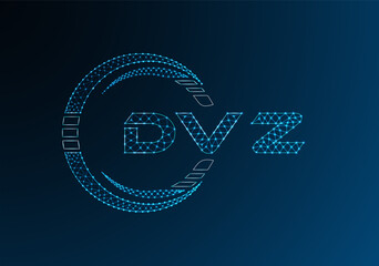 DVZ low poly letter logo vector design. DVZ lower poly logo design.