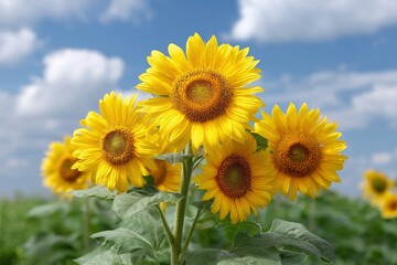 Obraz premium Sunflower Blooms in Field