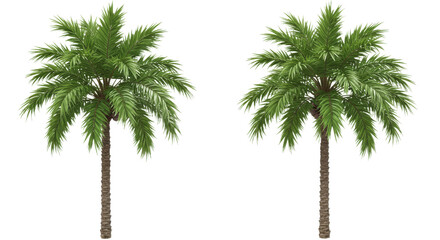 Fototapeta premium Twin palms swaying in tropical air