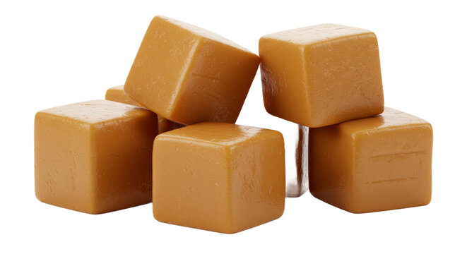 Stacked caramel cubes sweet treats