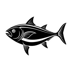 Amberjack Fish Vector Silhouette Illustration