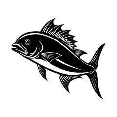 Dorado Mahi Mahi Fish Silhouette in Dynamic Pose